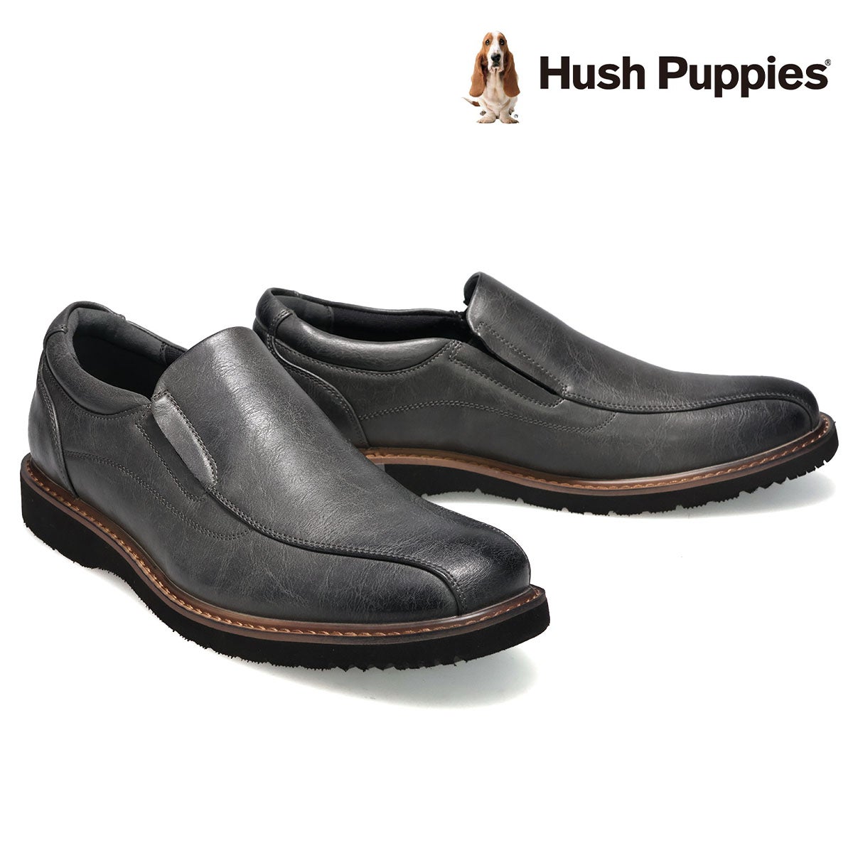 ハッシュパピー メンズ カジュアルシューズ スリッポン ブラック ブラウン チャコール カーキ Hush Puppies m-7121t