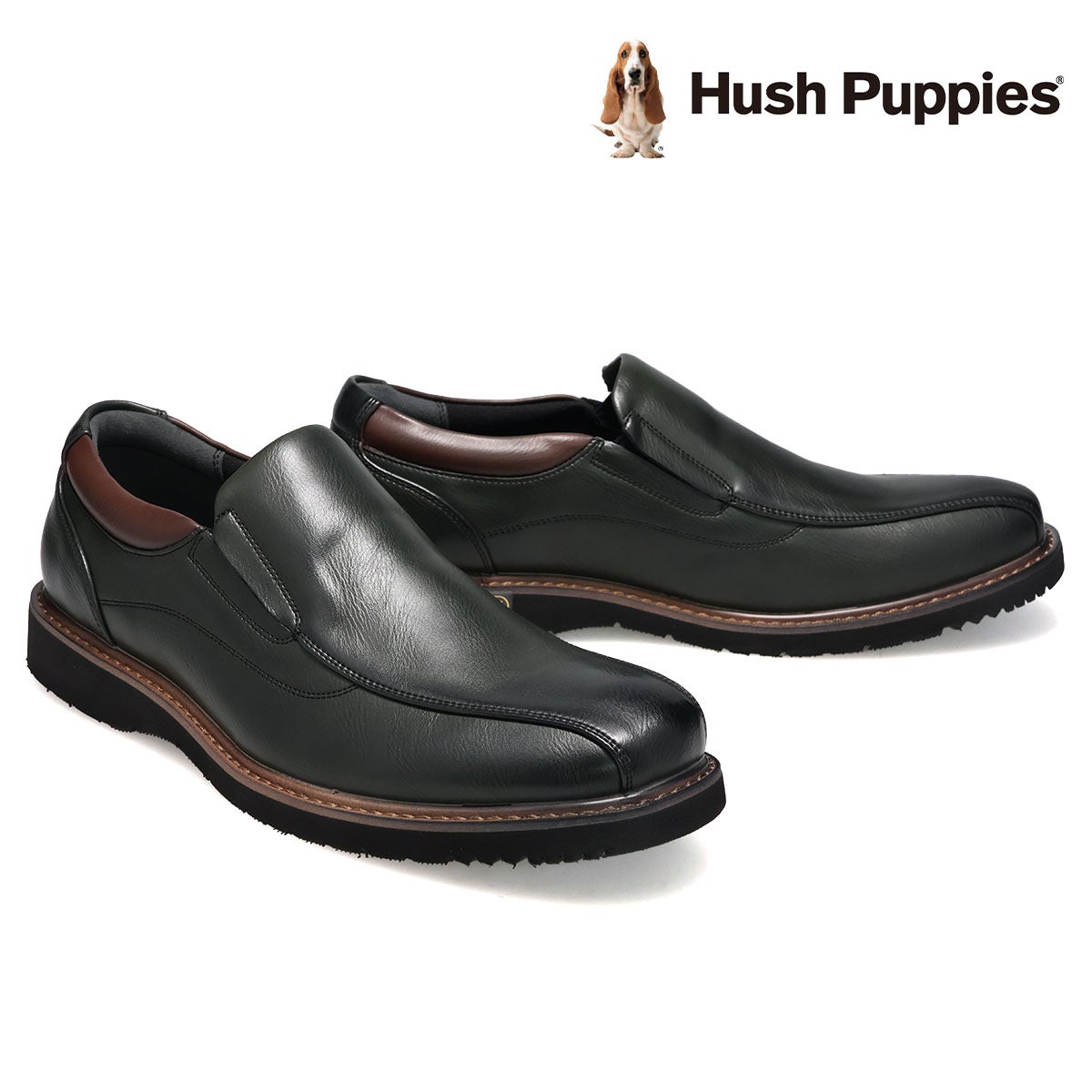 ハッシュパピー メンズ カジュアルシューズ スリッポン ブラック ブラウン チャコール カーキ Hush Puppies m-7121t