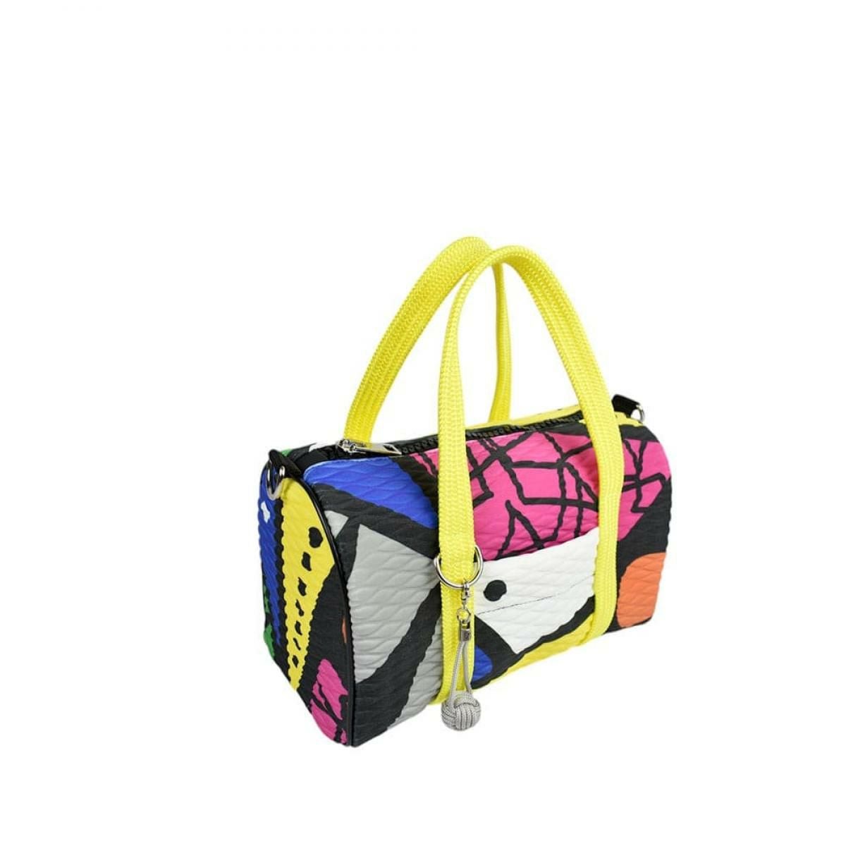  [レーク L4K3] バッグ ボストンミクロ イエローミックス イタリア製 boc-1117ah