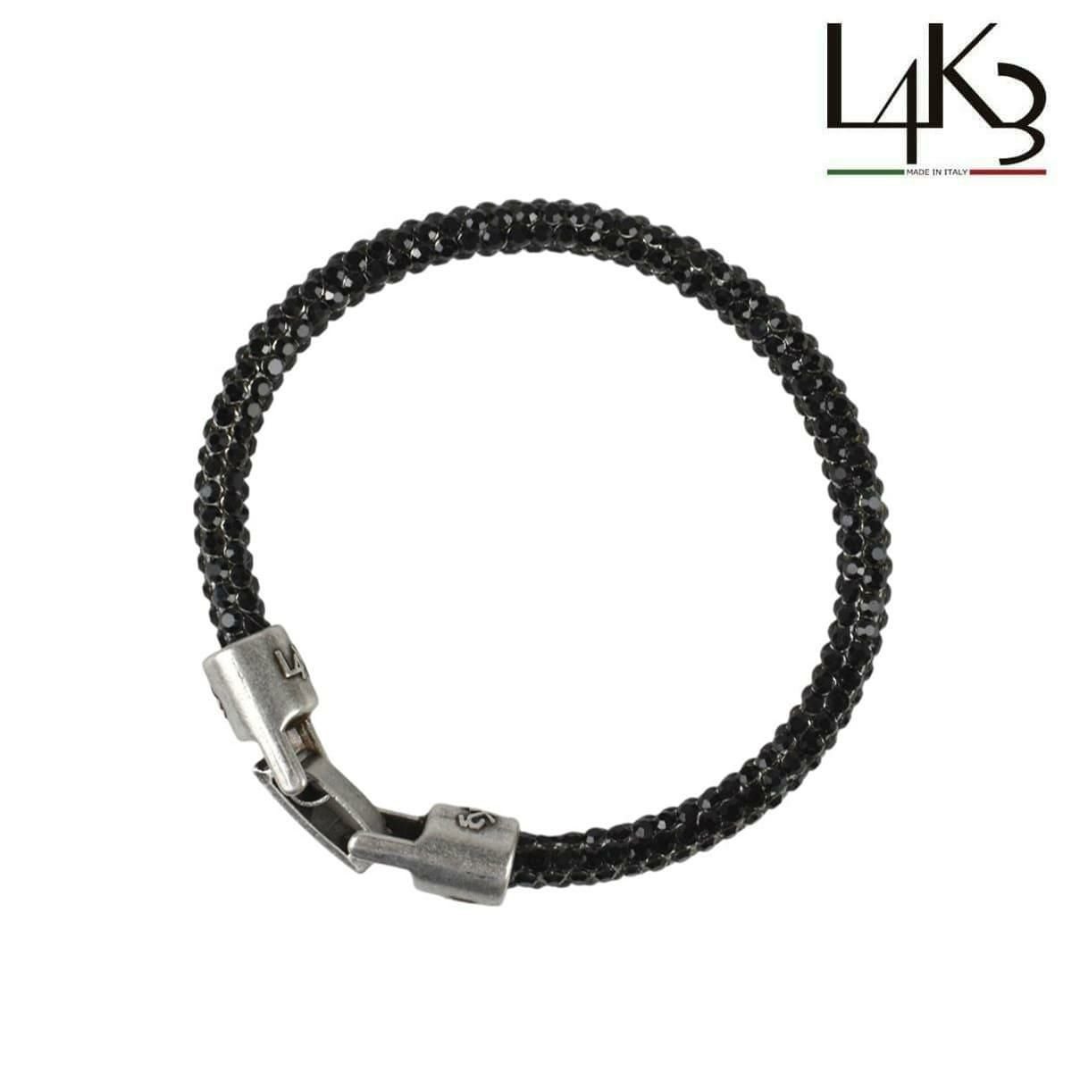[レーク L4K3] ブレスレットグリッター ブラック シルバー イタリア製 braceletglitter