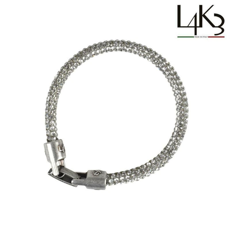 [レーク L4K3] ブレスレットグリッター ブラック シルバー イタリア製 braceletglitter