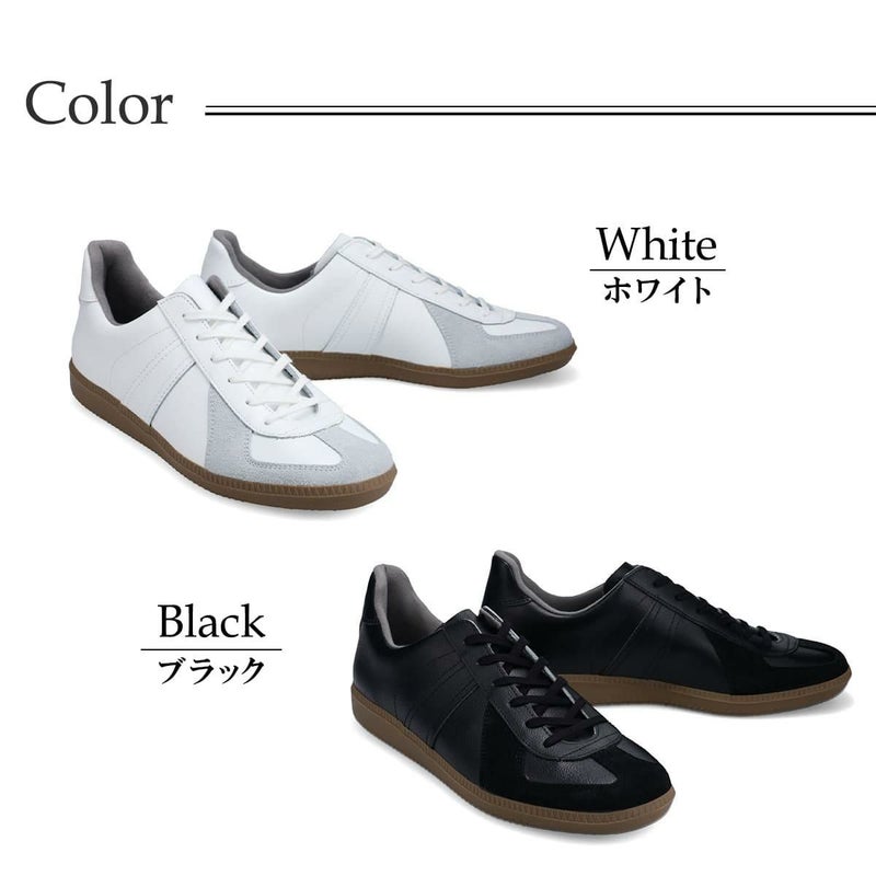 ジャーマントレーナー レディース スニーカー ホワイト ブラック GEAMAN TRAINER 1183