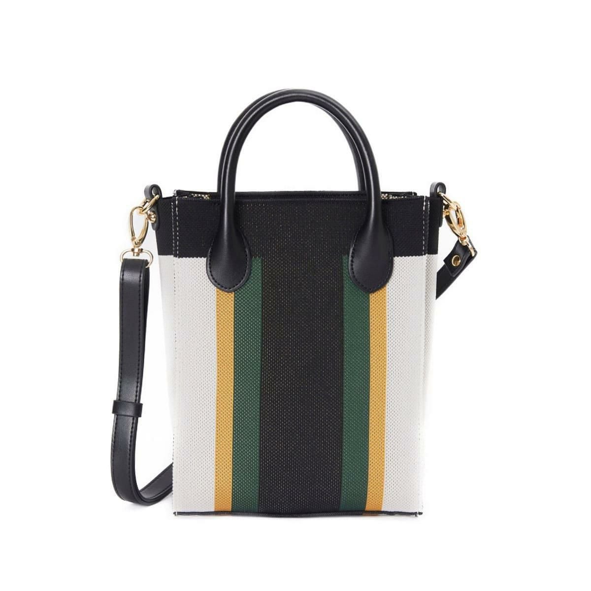 シルナミナコロ バッグ ニット2wayカラーブロックトミニトート SILNA