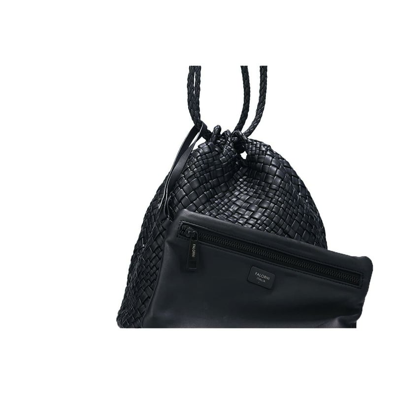 ファロルニ 巾着 バッグ ブラック イタリア製 FALORNI 2056