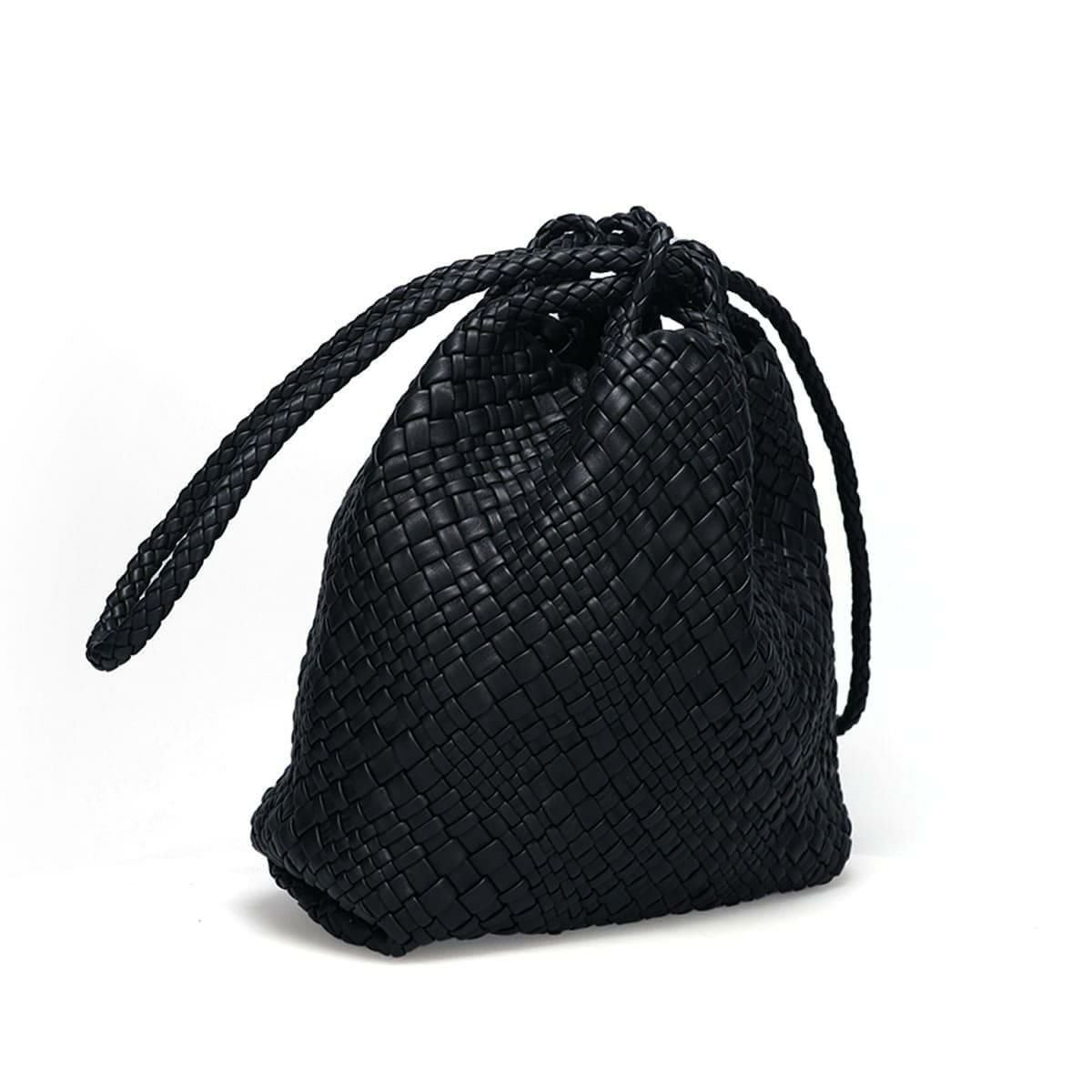 ファロルニ 巾着 バッグ ブラック イタリア製 FALORNI 2056