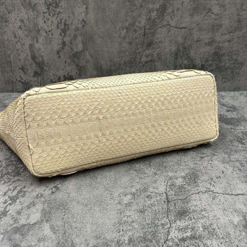 レザック パイソン トートバッグ クリーム 国産(日本製) LE'SAC garbac