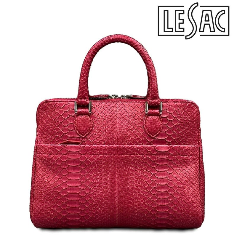 レザック パイソン ミニブリーフバッグ レッド 国産(日本製) LE'SAC genovap