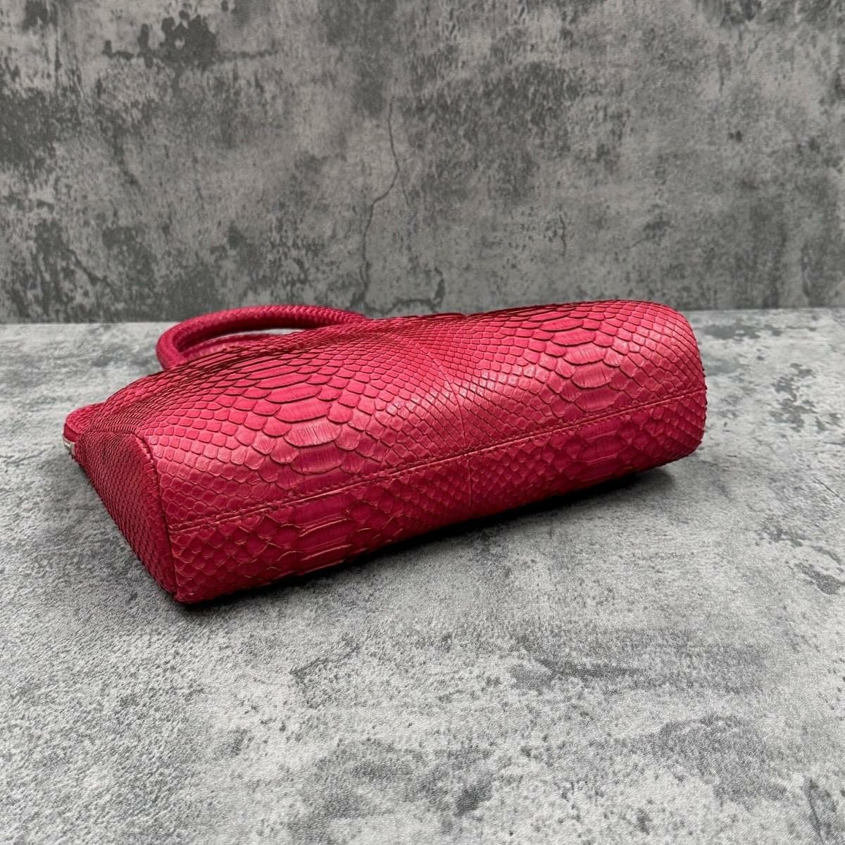 レザック パイソン ミニブリーフバッグ レッド 国産(日本製) LE'SAC genovap