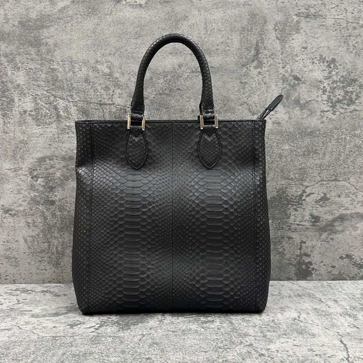 レザック パイソン トートバッグ ブラック 国産(日本製) LE'SAC libia