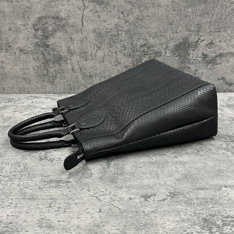 レザック パイソン トートバッグ ブラック 国産(日本製) LE'SAC libia