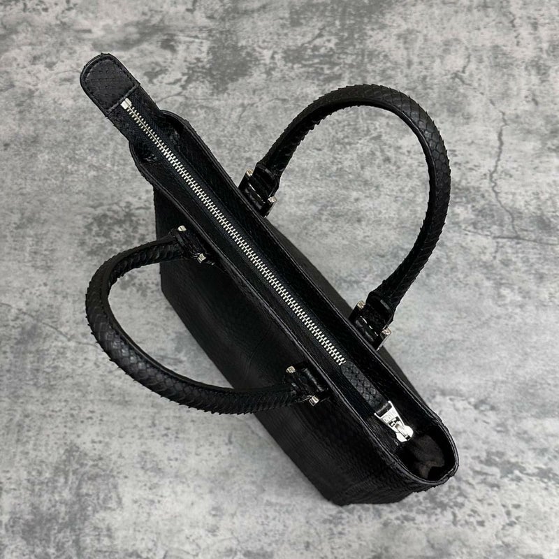 レザック パイソン トートバッグ ブラック 国産(日本製) LE'SAC libiaレザック パイソン トートバッグ ブラック 国産(日本製) LE'SAC libia