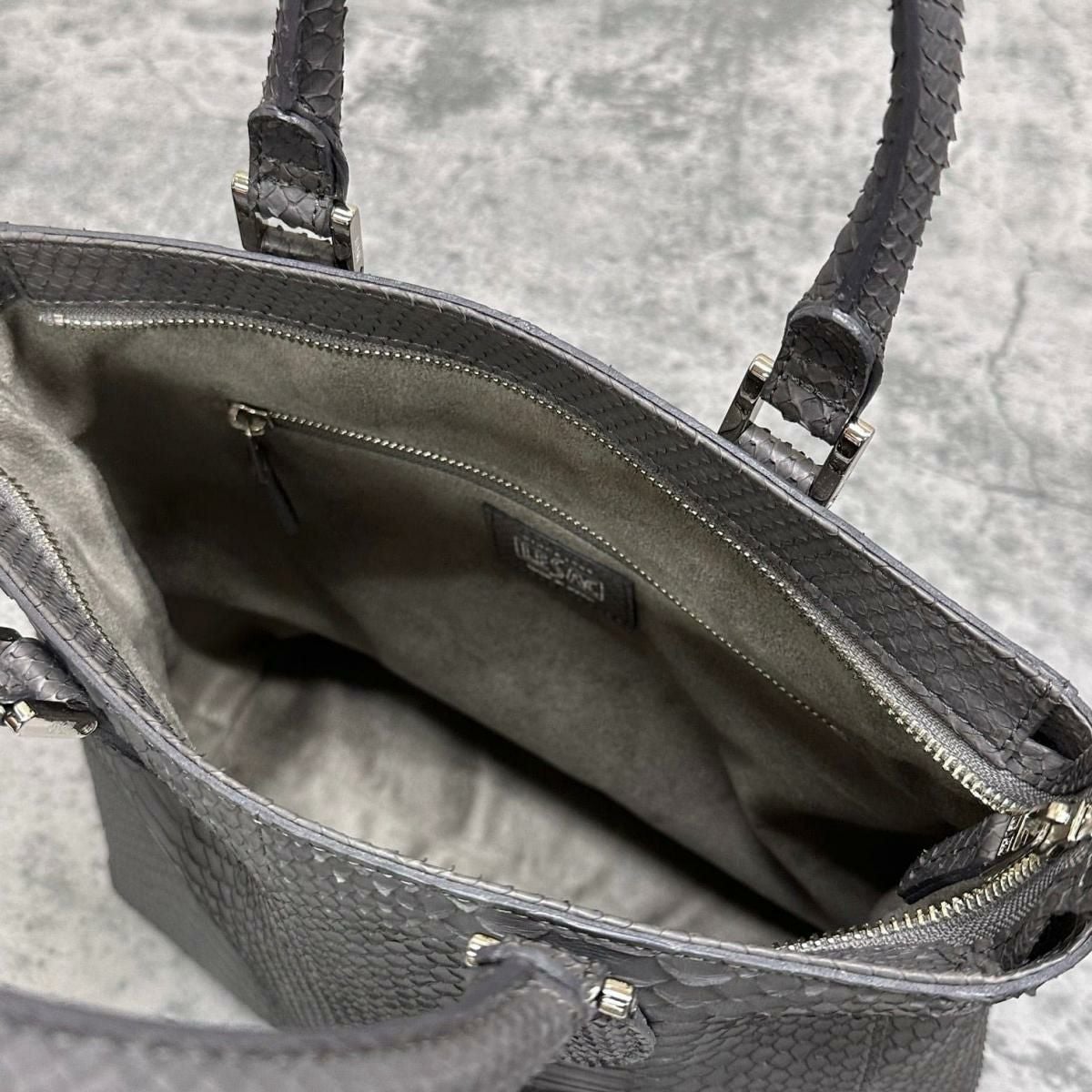 レザック パイソン トートバッグ グラファイト 国産(日本製) LE'SAC libia