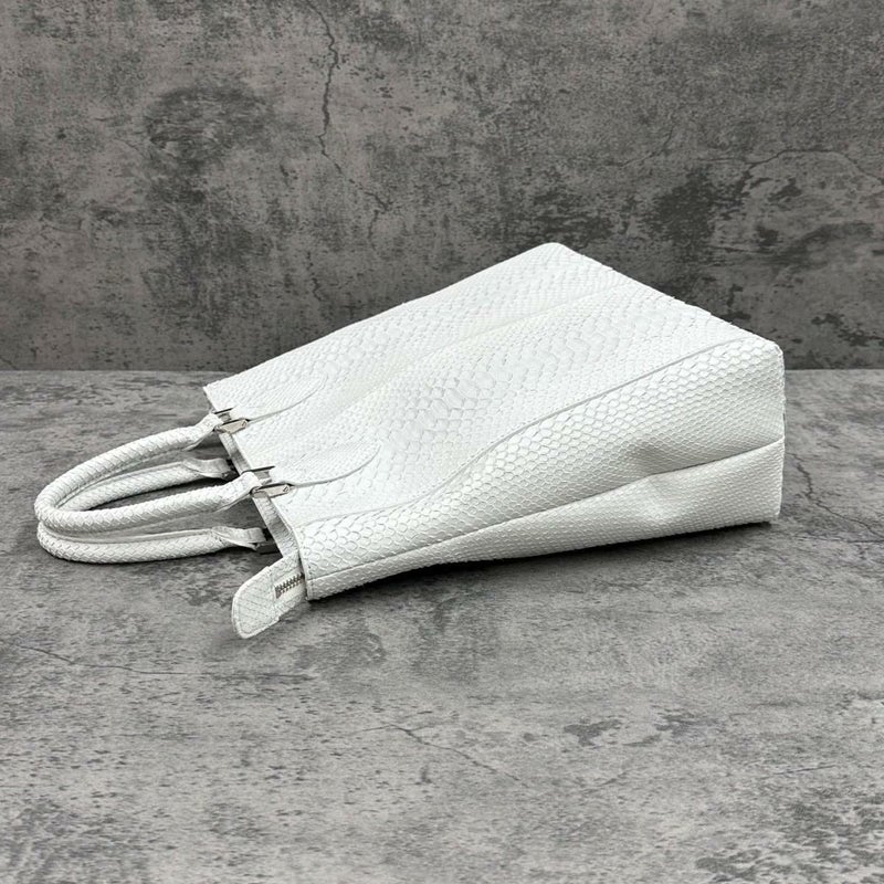 レザック パイソン トートバッグ ホワイト 国産(日本製) LE'SAC libia