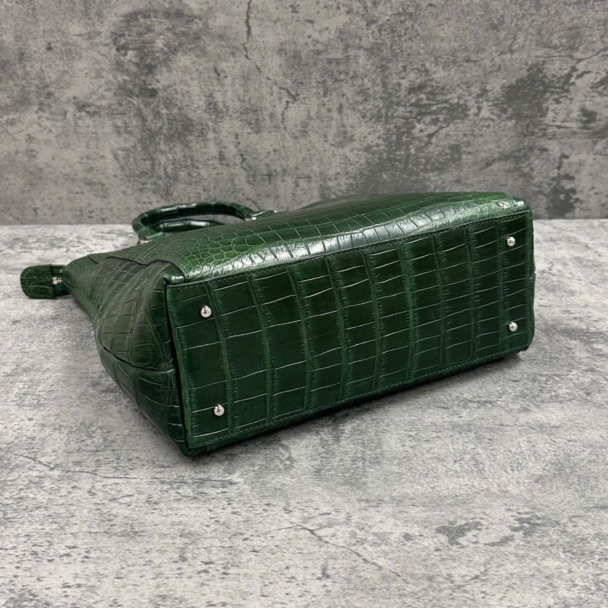レザック クロコダイル トートバッグ グリーン 国産(日本製) LE'SAC libiacroco