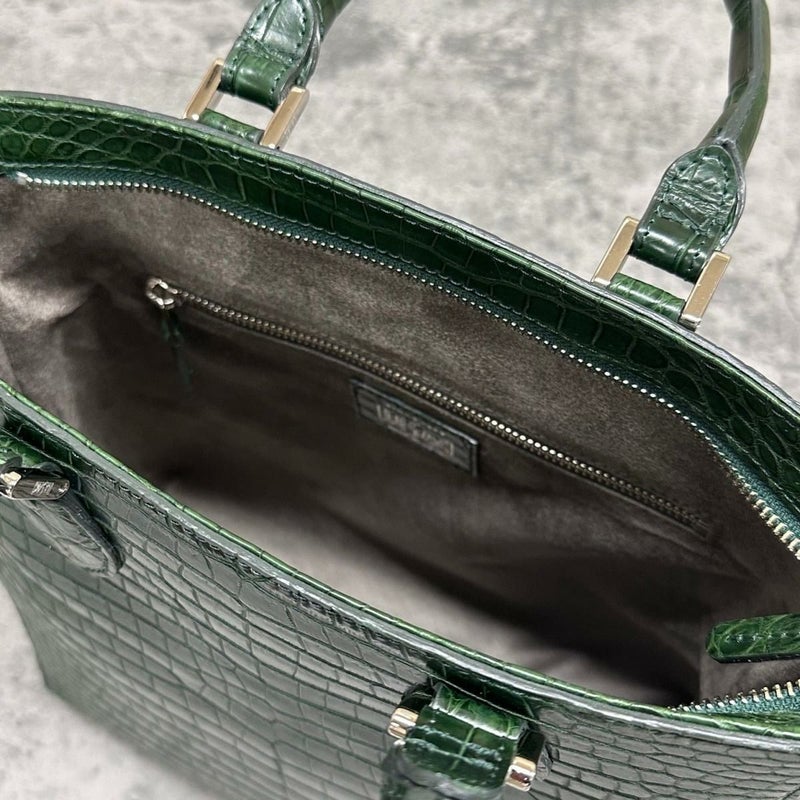 レザック クロコダイル トートバッグ グリーン 国産(日本製) LE'SAC libiacroco