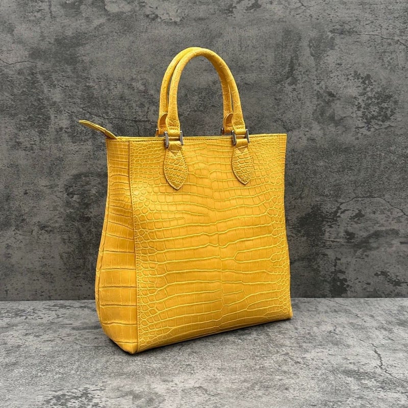 レザック クロコダイル トートバッグ マスタード 国産(日本製) LE'SAC libiacroco