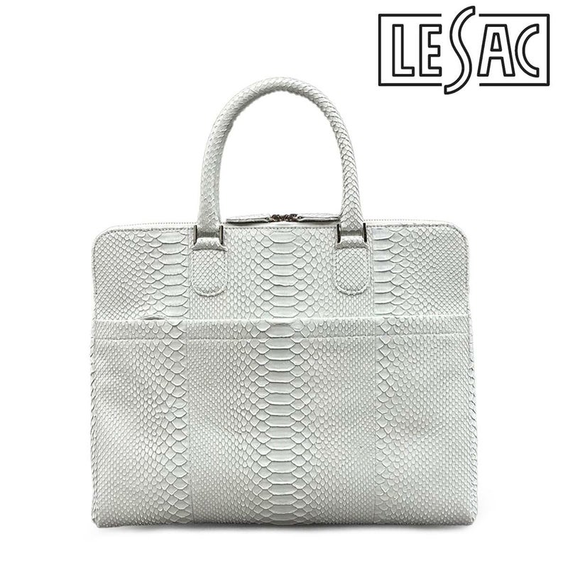 レザック パイソン ブリーフバッグ ホワイト 国産(日本製) LE'SAC milan