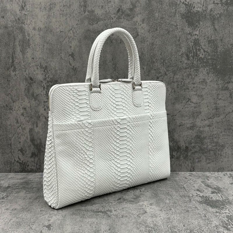 レザック パイソン ブリーフバッグ ホワイト 国産(日本製) LE'SAC milan