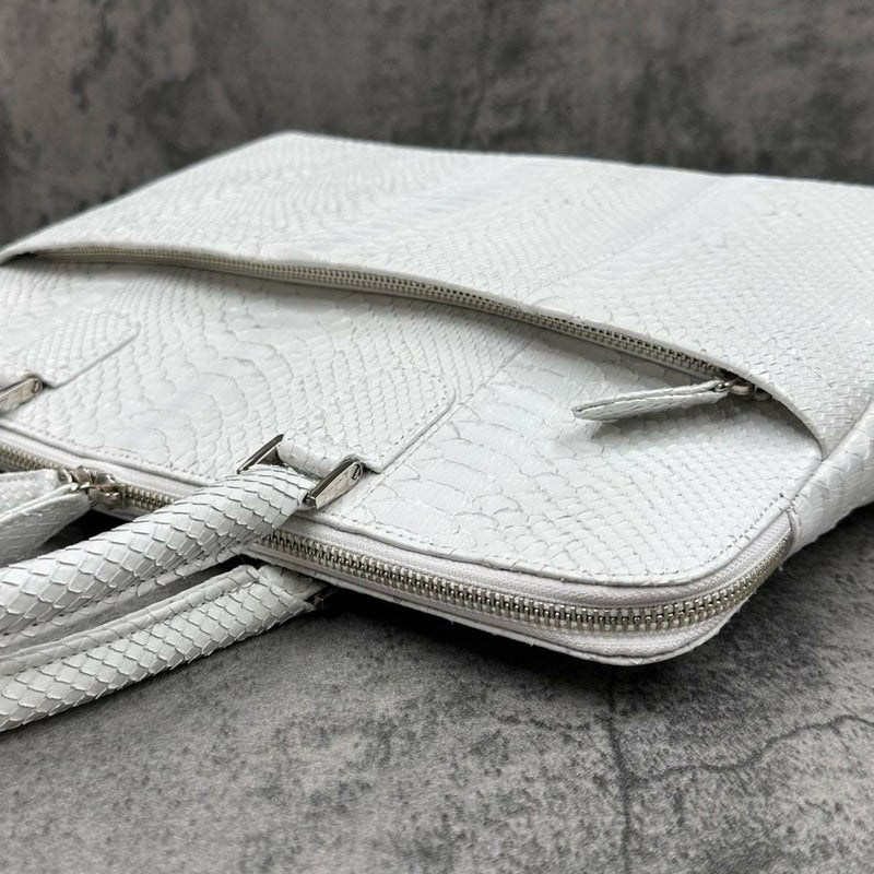 レザック パイソン ブリーフバッグ ホワイト 国産(日本製) LE'SAC milan