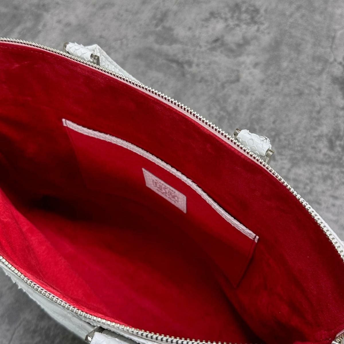 レザック パイソン ブリーフバッグ ホワイト 国産(日本製) LE'SAC milan