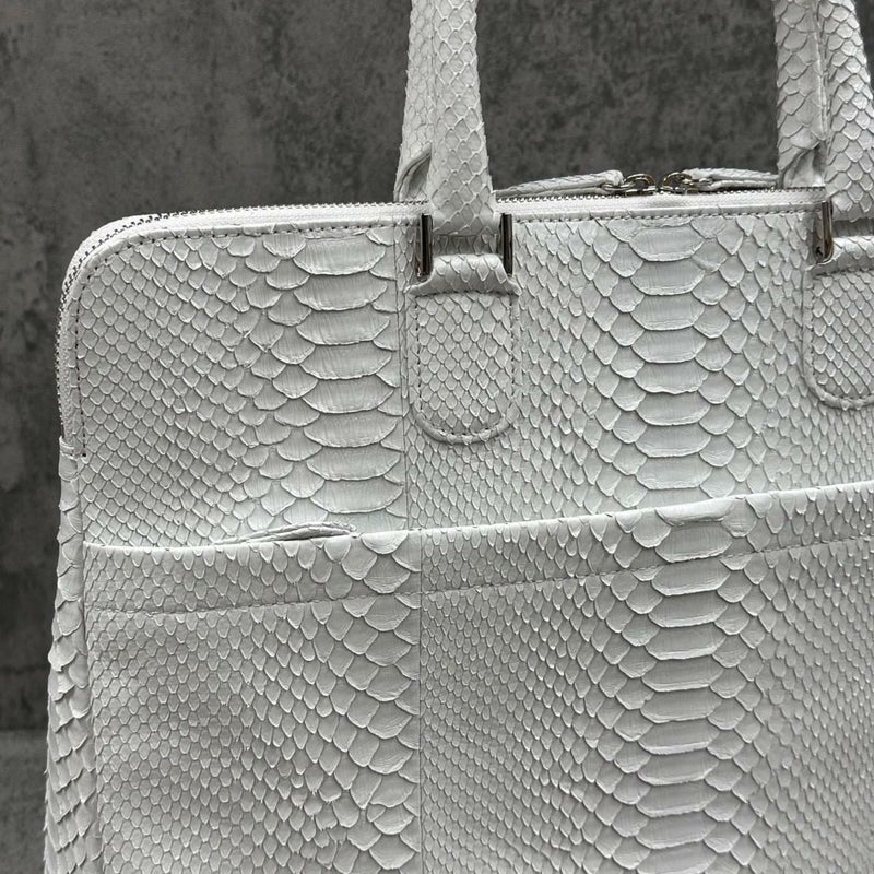 レザック パイソン ブリーフバッグ ホワイト 国産(日本製) LE'SAC milan