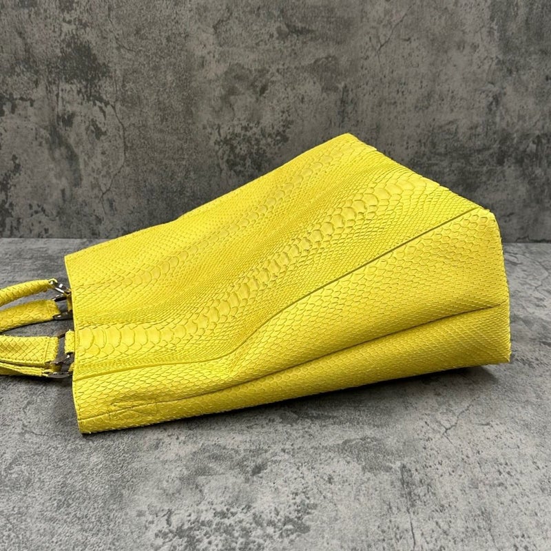 レザック パイソン トートバッグ イエロー 国産(日本製) LE'SAC taothp