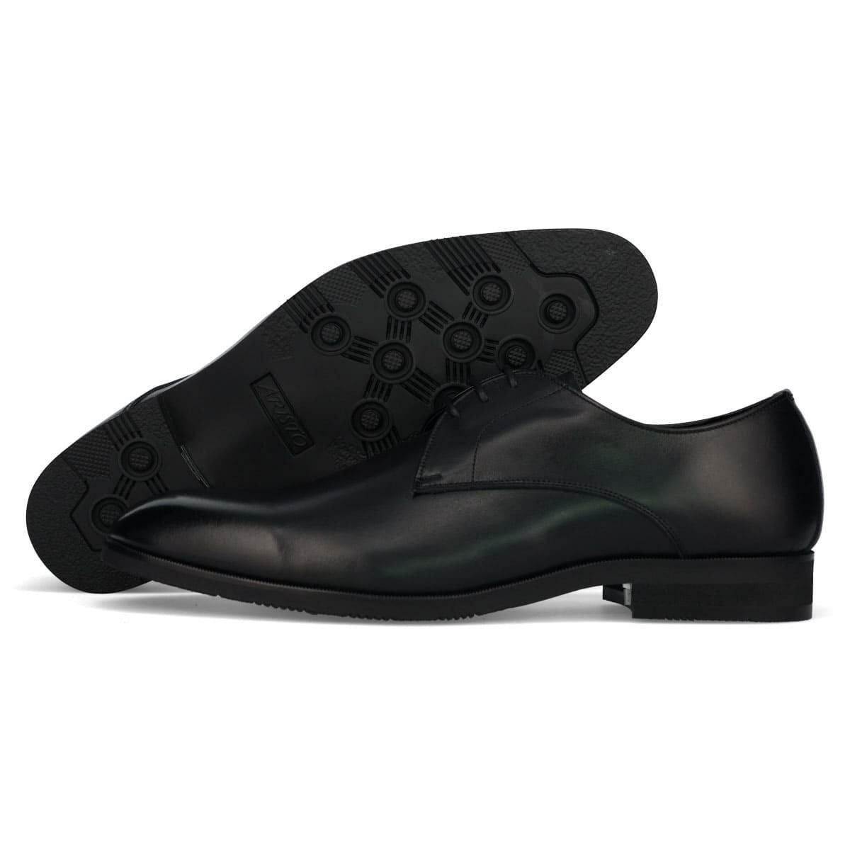 アリストプリモ メンズ ドレスシューズ 外羽根プレーントゥ ブラック 日本製 AristoPrimo a-02sh