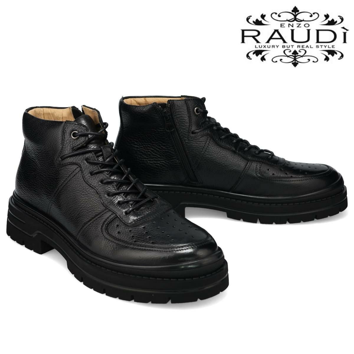 RAUDI 53202 サイズ40(25)も有り SALE セール ｜ ラウディ メンズ カジュアルシューズ 厚底サイドジップ
