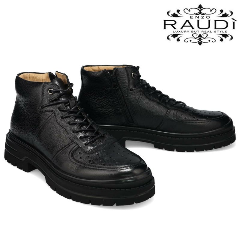 ラウディ メンズ カジュアルシューズ ハイカットレザースニーカー RAUDi 53206