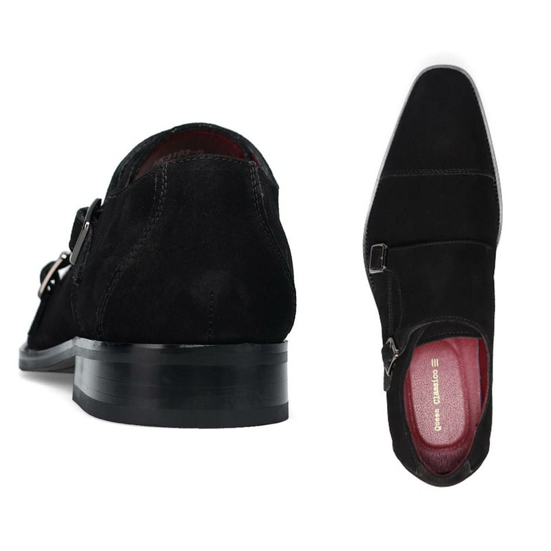 クインクラシコ メンズ ドレスシューズ スエードダブルモンク QueenClassico 3193-5