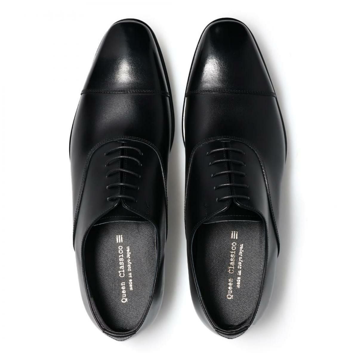 クインクラシコ メンズ ドレスシューズ 内羽根ストレートチップ ブラック 日本製 QueenClassico 55001　5