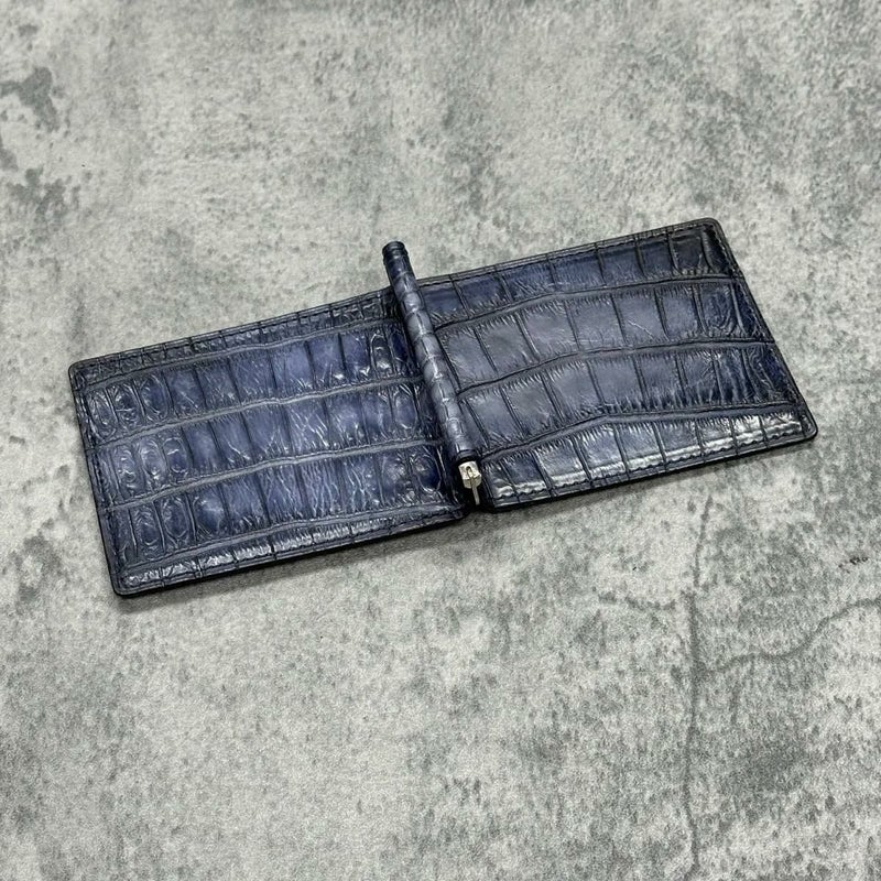 レザック クロコダイル マネークリップ (札ばさみ) ネイビー 国産(日本製) LE'SAC 8178sp