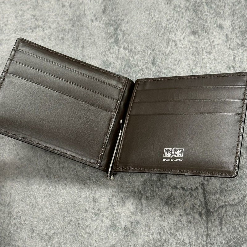 レザック クロコダイル マネークリップ (札ばさみ) ブラウン 国産(日本製) LE'SAC 8178sp