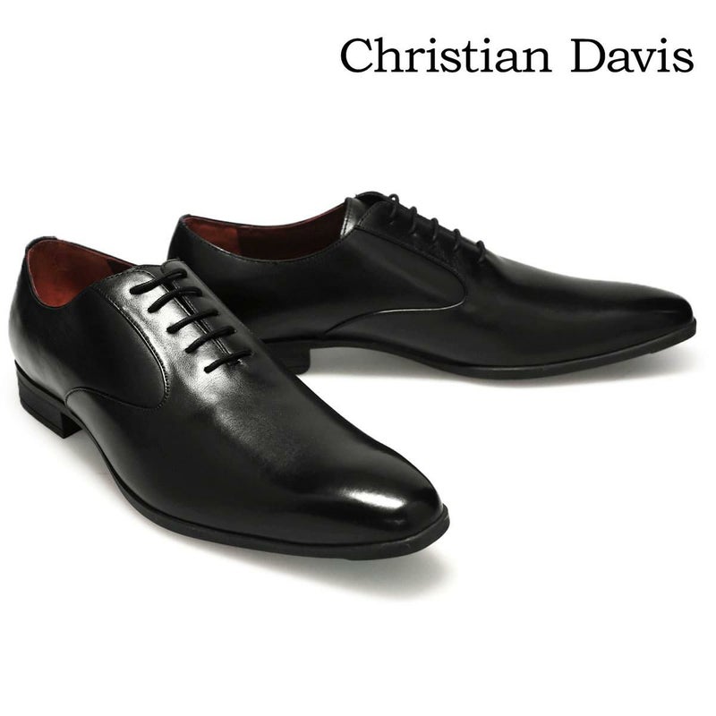 クリスチャン デイビス メンズ ドレスシューズ 内羽根プレーントゥ ブラック Christian Davis cd4003