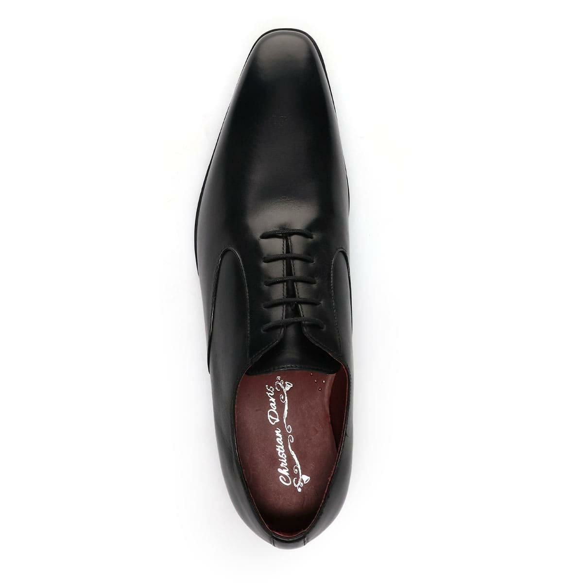 クリスチャン デイビス メンズ ドレスシューズ 内羽根プレーントゥ ブラック Christian Davis cd4003