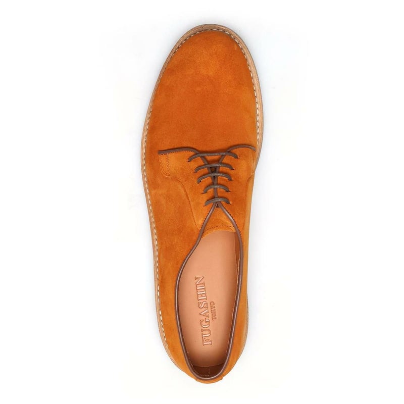 フウガシン メンズ ドレスシューズ 外羽根プレーントゥ ブラウンスエード 日本製 FUGASHIN sapporo