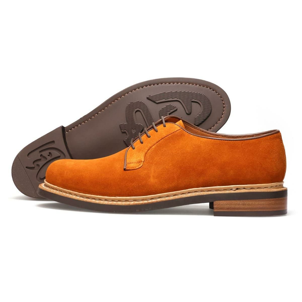 フウガシン メンズ ドレスシューズ 外羽根プレーントゥ ブラウンスエード 日本製 FUGASHIN sapporo