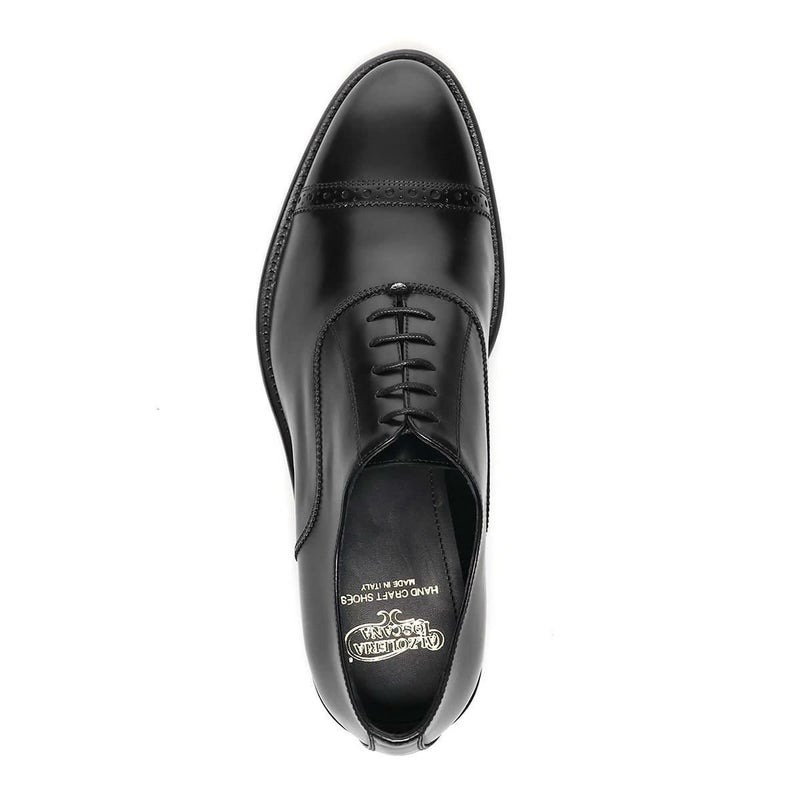 カルツォレリアトスカーナ メンズ ドレスシューズ パンチドキャップトゥ ブラック イタリア製 Calzoleria Toscana ipno　7