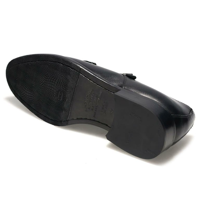 カルツォレリアトスカーナ メンズ ドレスシューズ ダブルモンク ブラック イタリア製 Calzoleria Toscana vibo　4