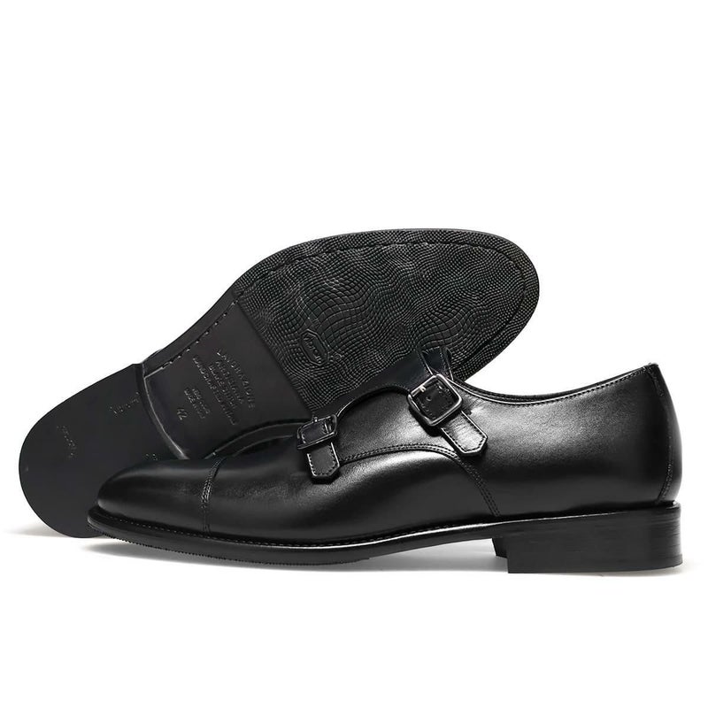 カルツォレリアトスカーナ メンズ ドレスシューズ ダブルモンク ブラック イタリア製 Calzoleria Toscana vibo　9