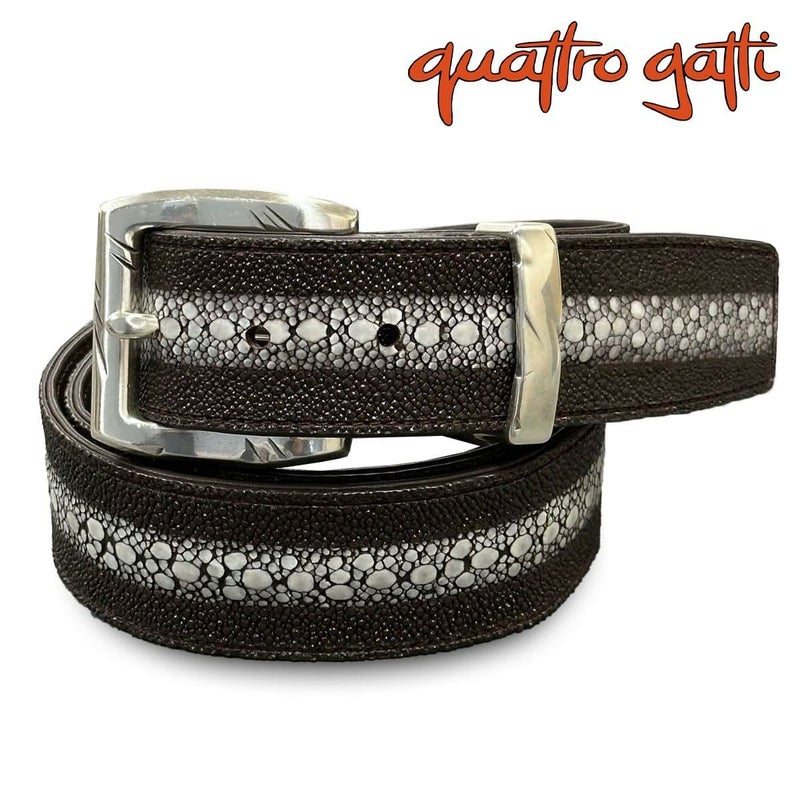 クアトロガッティ スティングレイ(ガルーシャ) 40mm連石ベルト ブラウン 国産(日本製) Quattro Gatti 1816　