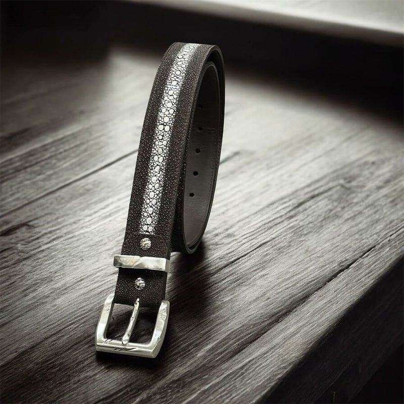 クアトロガッティ スティングレイ(ガルーシャ) 40mm連石ベルト ブラウン 国産(日本製) Quattro Gatti 1816　2