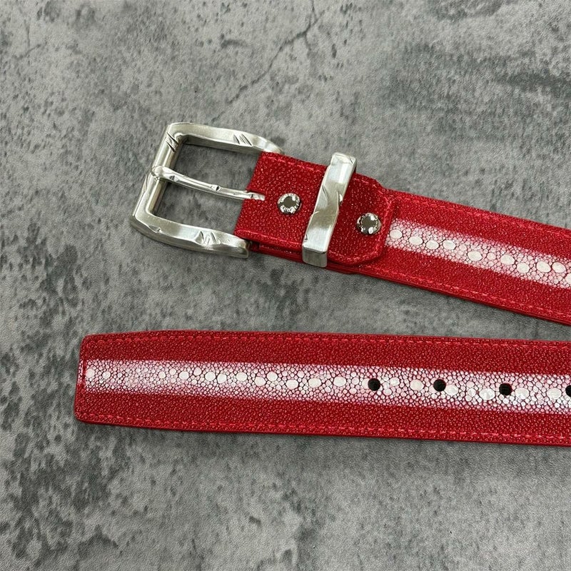 クアトロガッティ スティングレイ(ガルーシャ) 40mm連石ベルト レッド 国産(日本製) Quattro Gatti 1816　3