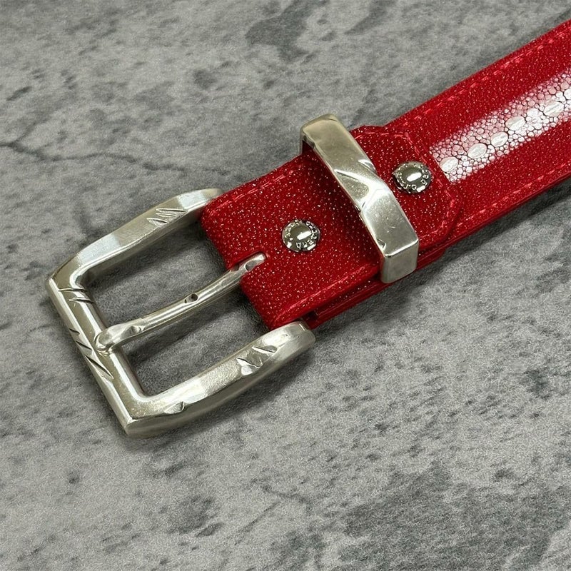 クアトロガッティ スティングレイ(ガルーシャ) 40mm連石ベルト レッド 国産(日本製) Quattro Gatti 1816　4