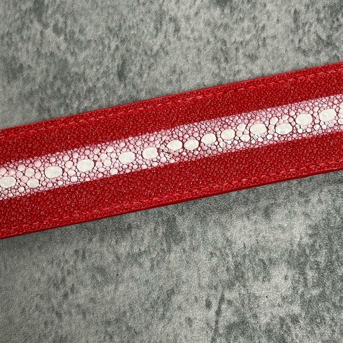 クアトロガッティ スティングレイ(ガルーシャ) 40mm連石ベルト レッド 国産(日本製) Quattro Gatti 1816　5