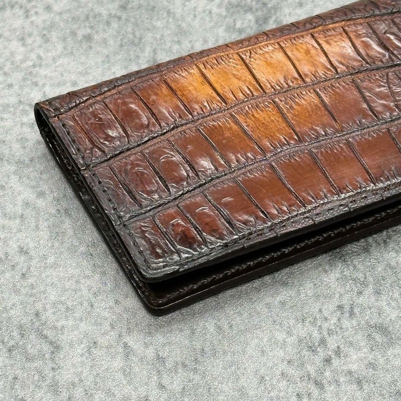 クアトロガッティ クロコダイル カード入れ (名刺入れ) パティーヌブラウン 国産(日本製) Quattro Gatti 8209sp 4