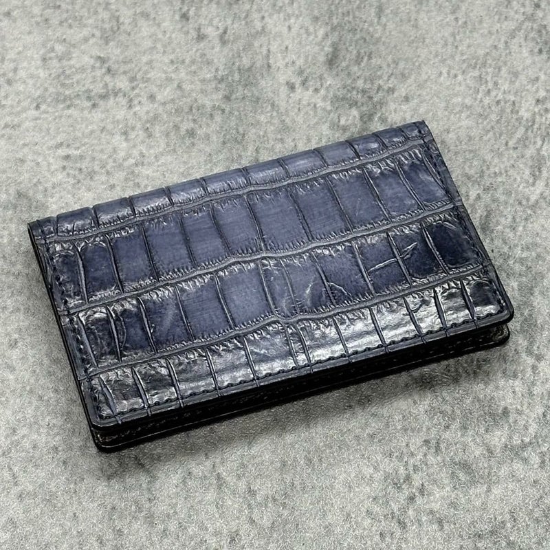 クアトロガッティ クロコダイル カード入れ (名刺入れ) パティーヌネイビー 国産(日本製) Quattro Gatti 8209sp　3