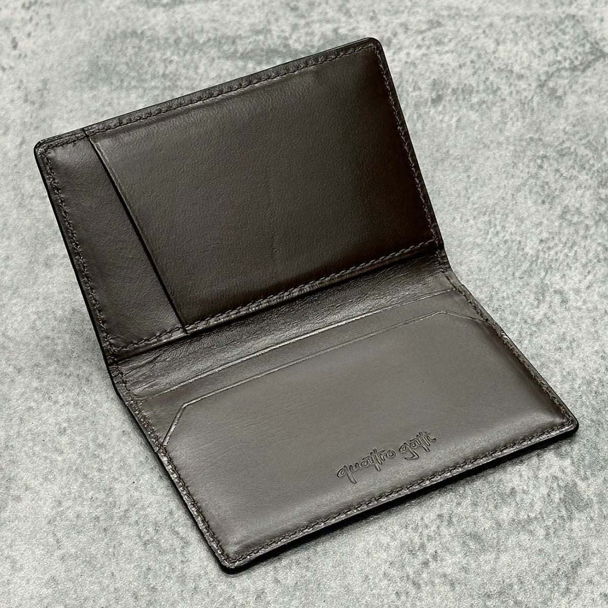 クアトロガッティ クロコダイル カード入れ (名刺入れ) パティーヌネイビー 国産(日本製) Quattro Gatti 8209sp　6