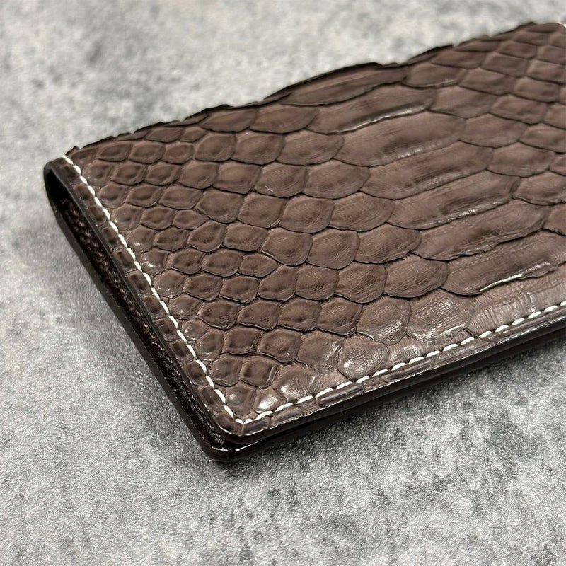 クアトロガッティ パイソン カード入れ (名刺入れ) ブラウン 国産(日本製) Quattro Gatti 8210　2