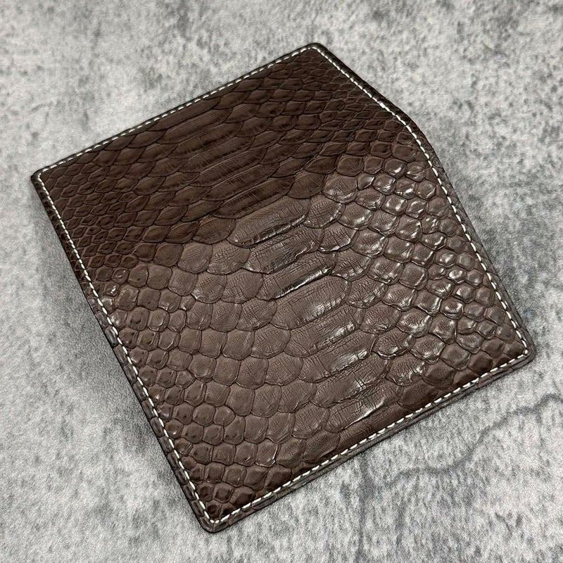 クアトロガッティ パイソン カード入れ (名刺入れ) ブラウン 国産(日本製) Quattro Gatti 8210　3